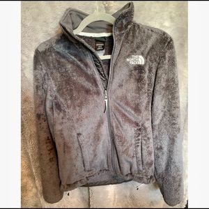 Gray Furry North Face